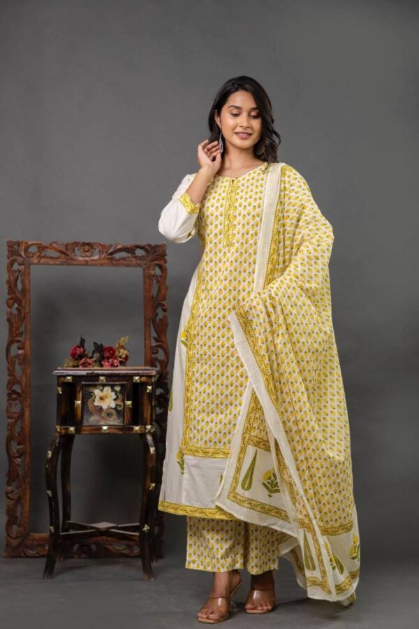 Naisha K 110 Cotton Printed Kurti Bottom With Dupatta Catalog Wholesale Collection Exporter - Image 5