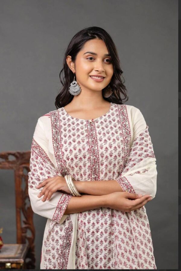 Naisha K 110 Cotton Printed Kurti Bottom With Dupatta Catalog Wholesale Collection Exporter - Image 2