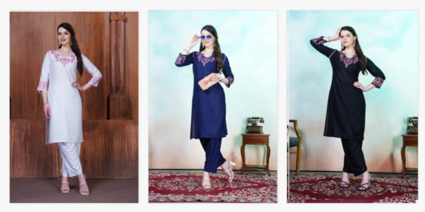 Rasili Nx Anokhi Rayon Embroidered Kurti WIth Bottom Catalog Wholesale Collection Exporter - Image 10
