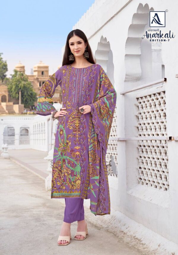 Alok Anarkali Edition 7 Cambric Cotton Dress Material Catalog Wholesale Collection Exporter - Image 3