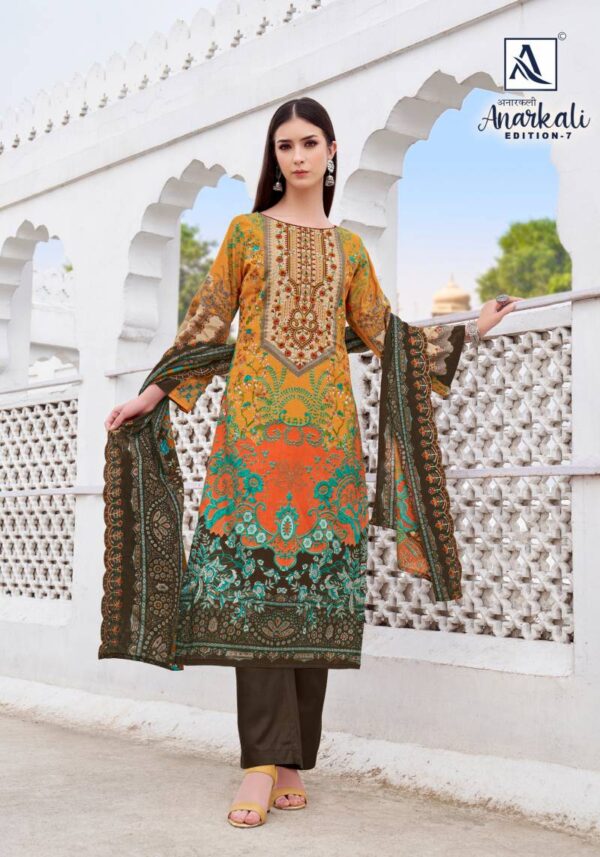Alok Anarkali Edition 7 Cambric Cotton Dress Material Catalog Wholesale Collection Exporter - Image 4