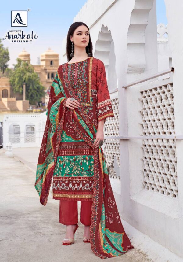 Alok Anarkali Edition 7 Cambric Cotton Dress Material Catalog Wholesale Collection Exporter - Image 7