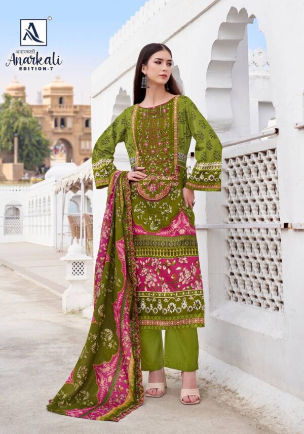 Alok Anarkali Edition 7 Cambric Cotton Dress Material Catalog Wholesale Collection Exporter - Image 8