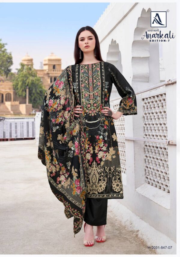 Alok Anarkali Edition 7 Cambric Cotton Dress Material Catalog Wholesale Collection Exporter - Image 9