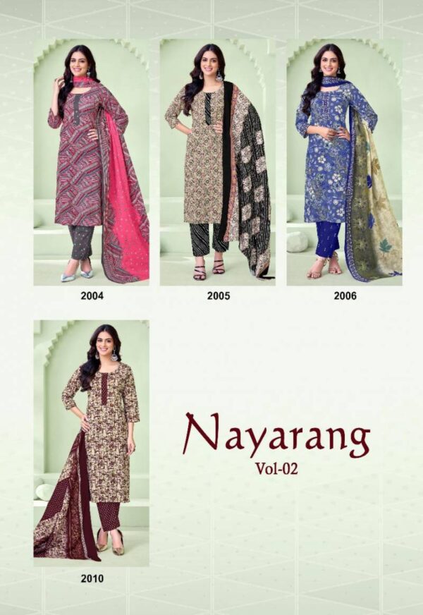 Dl Nayarang Vol 2 Cotton Kurti Pant With Dupatta Catalog Wholesale Collection Exporter - Image 13