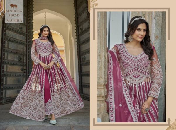 Senhora Mahira Butterfly Net Work Indo Western Catalog Wholesale Collection - Image 5