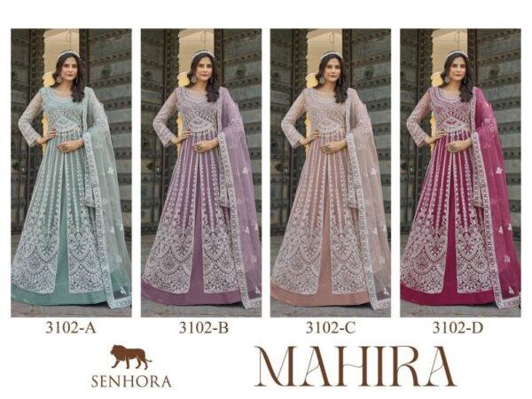Senhora Mahira Butterfly Net Work Indo Western Catalog Wholesale Collection - Image 6