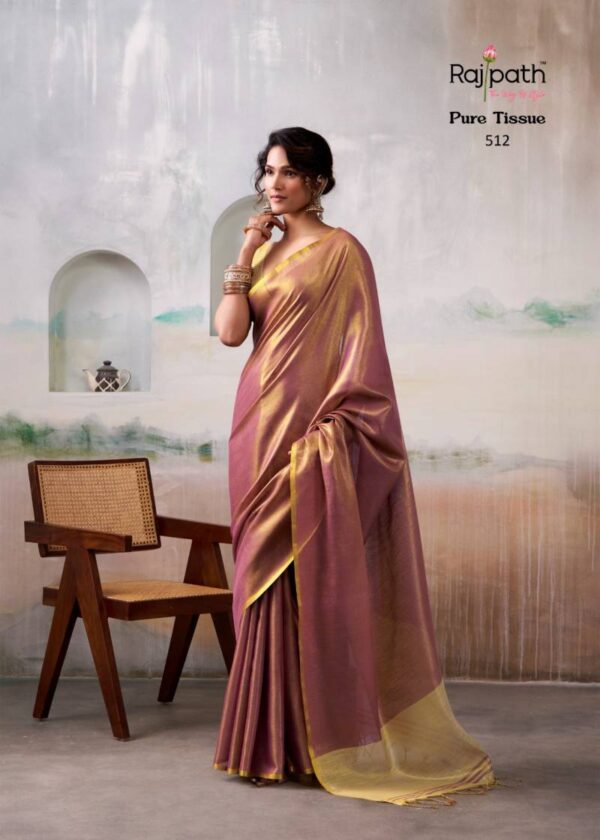 Rajpath Anvika Tissue Handloom Tissue Fancy Saree Catalog Wholesale Collection Exporter - Image 3