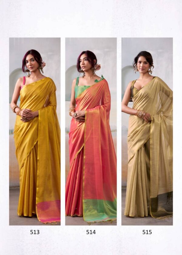 Rajpath Anvika Tissue Handloom Tissue Fancy Saree Catalog Wholesale Collection Exporter - Image 8