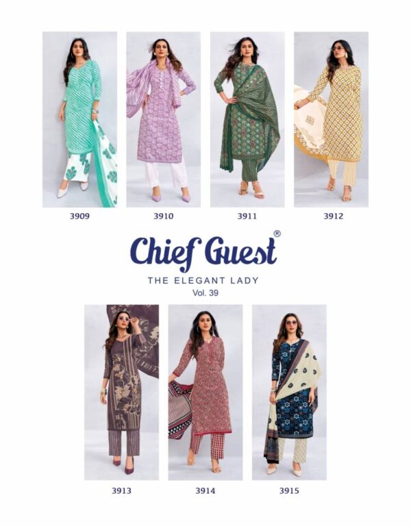 Deeptex Chief Guest Vol 39 Cotton Dress Material Catalog Wholesale Collection Exporter - Image 18