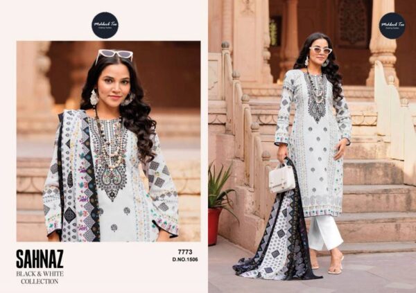 Mehboob Tex Sahnaz Chiffon Dupatta Pakistani Salwar Suits Catalog Wholesale Collection Exporter - Image 2