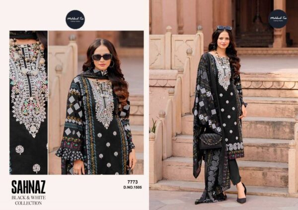 Mehboob Tex Sahnaz Chiffon Dupatta Pakistani Salwar Suits Catalog Wholesale Collection Exporter - Image 3