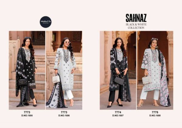 Mehboob Tex Sahnaz Chiffon Dupatta Pakistani Salwar Suits Catalog Wholesale Collection Exporter - Image 6