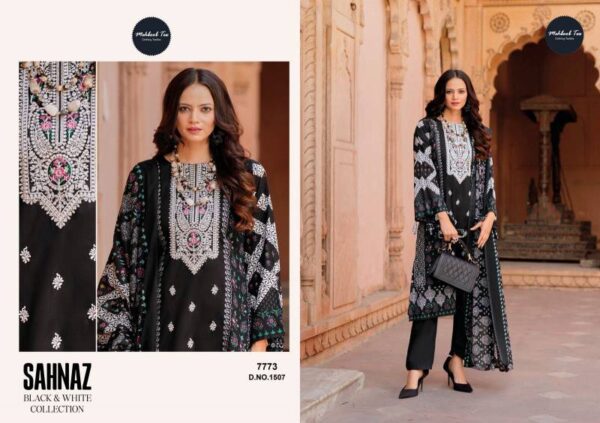 Mehboob Tex Sahnaz Chiffon Dupatta Pakistani Salwar Suits Catalog Wholesale Collection Exporter - Image 4