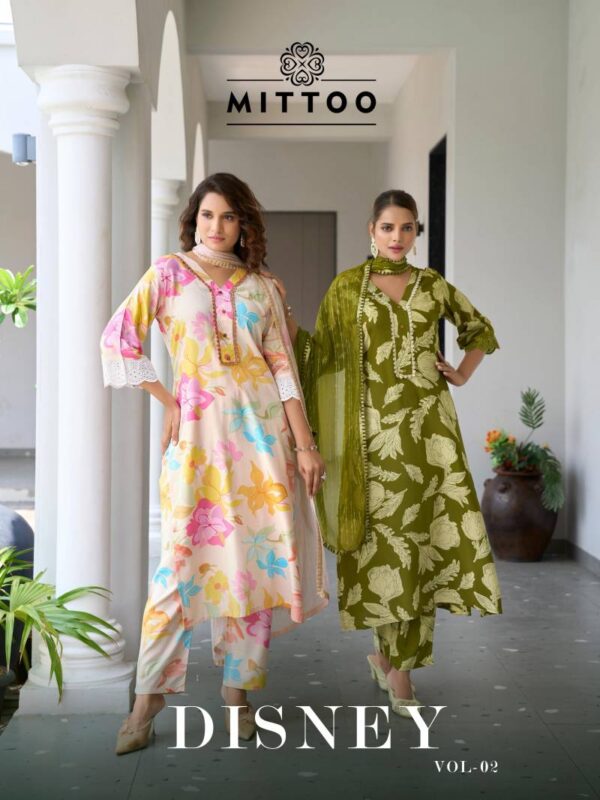 Mittoo Disney Vol 2 Rayon Printed Kurti Bottom With Dupatta Catalog Wholesale Collection Exporter