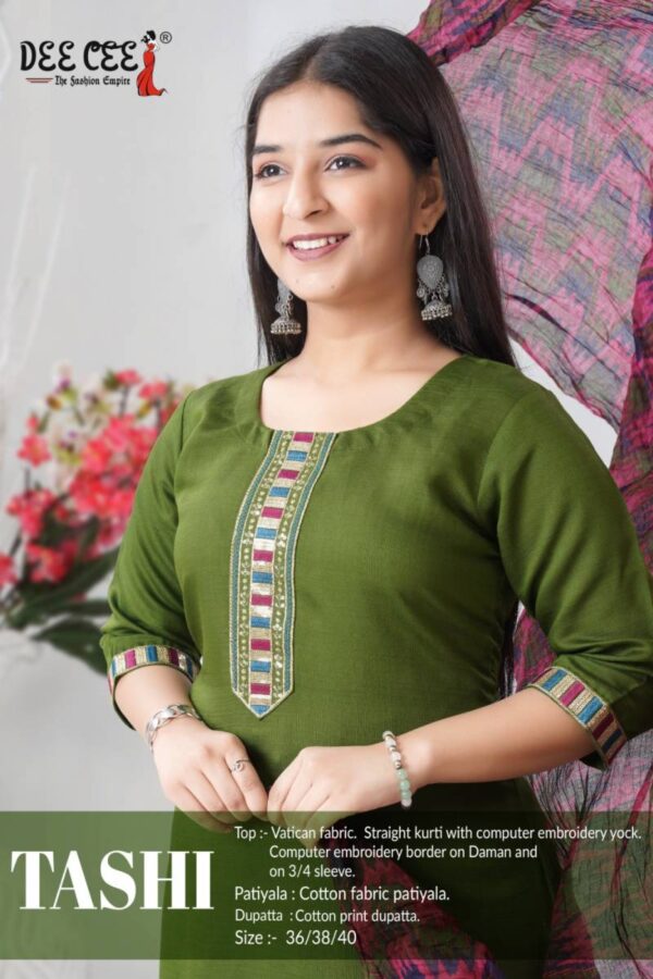 Deecee Tashi Vatican Embroidered Kurti Bottom With Dupatta Catalog Wholesale Collection Exporter