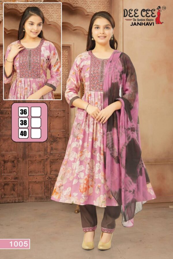 Deecee Janhavi Modal Silk Kurti Bottom With Dupatta Catalog Wholesale Collection Exporter - Image 6