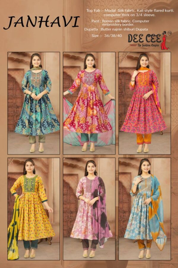 Deecee Janhavi Modal Silk Kurti Bottom With Dupatta Catalog Wholesale Collection Exporter - Image 8