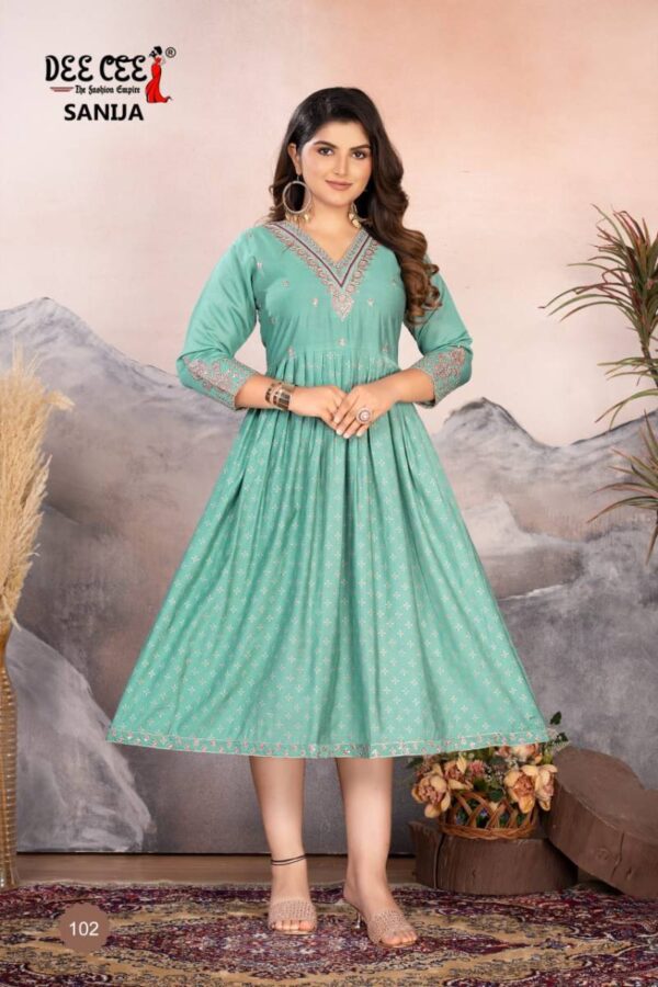 Deecee Sanija Roman Silk Flair Kurti Catalog Wholesale Collection Exporter - Image 3