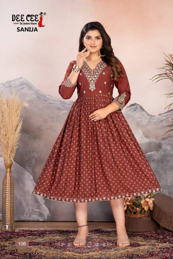 Deecee Sanija Roman Silk Flair Kurti Catalog Wholesale Collection Exporter - Image 5