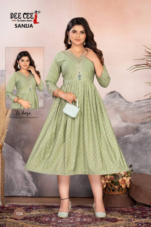 Deecee Sanija Roman Silk Flair Kurti Catalog Wholesale Collection Exporter - Image 7