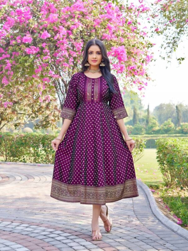Aanchi Jeevika 2 Rangeela Silk Readymade Flair Kurti Catalog Wholesale Collection Exporter - Image 2