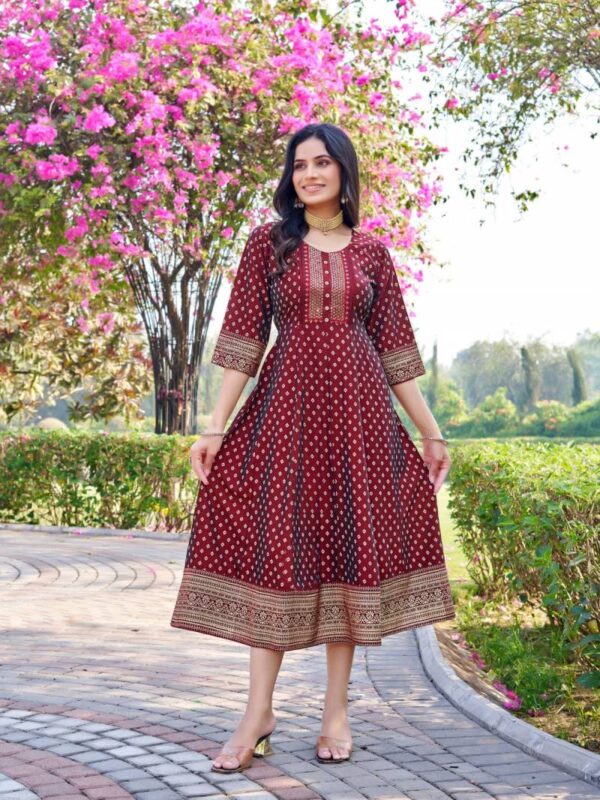 Aanchi Jeevika 2 Rangeela Silk Readymade Flair Kurti Catalog Wholesale Collection Exporter - Image 4
