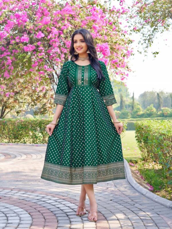 Aanchi Jeevika 2 Rangeela Silk Readymade Flair Kurti Catalog Wholesale Collection Exporter - Image 5