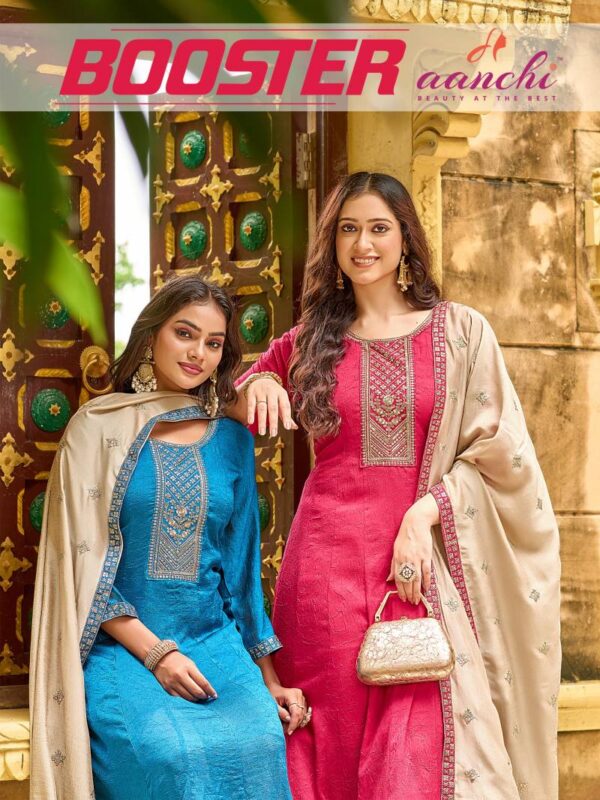 Aanchi Booster Fancy Flair Kurta Set Catalog Wholesale Collection Exporter