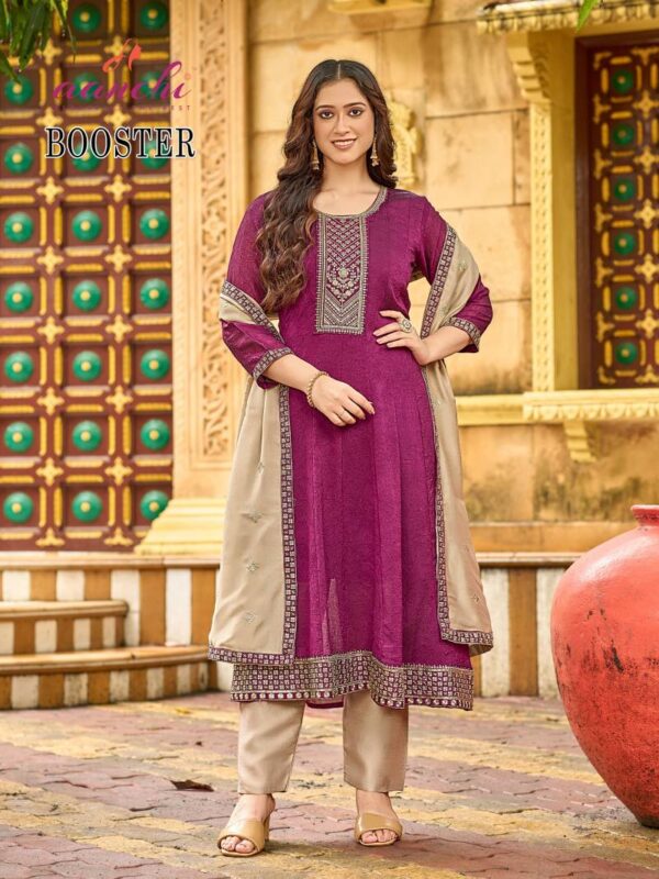 Aanchi Booster Fancy Flair Kurta Set Catalog Wholesale Collection Exporter - Image 2
