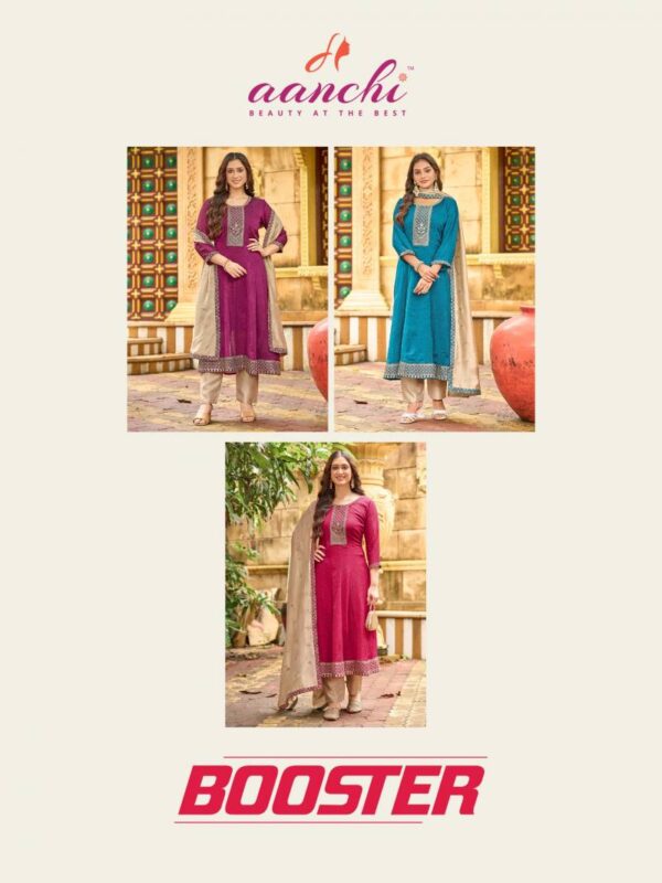 Aanchi Booster Fancy Flair Kurta Set Catalog Wholesale Collection Exporter - Image 5