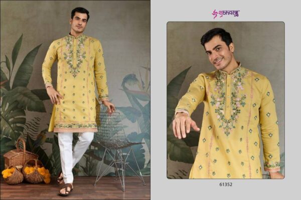 Shubhvastra The Fusion Fits 3 Viscose Silk Mens Kurta Catalog Wholesale Collection Exporter - Image 3