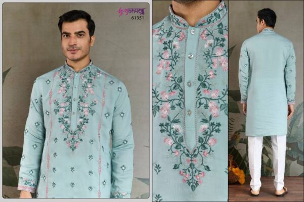 Shubhvastra The Fusion Fits 3 Viscose Silk Mens Kurta Catalog Wholesale Collection Exporter - Image 5