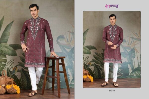Shubhvastra The Fusion Fits 3 Viscose Silk Mens Kurta Catalog Wholesale Collection Exporter - Image 6