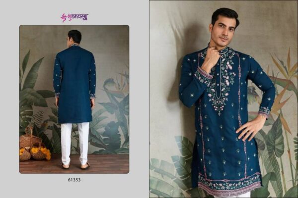 Shubhvastra The Fusion Fits 3 Viscose Silk Mens Kurta Catalog Wholesale Collection Exporter - Image 7