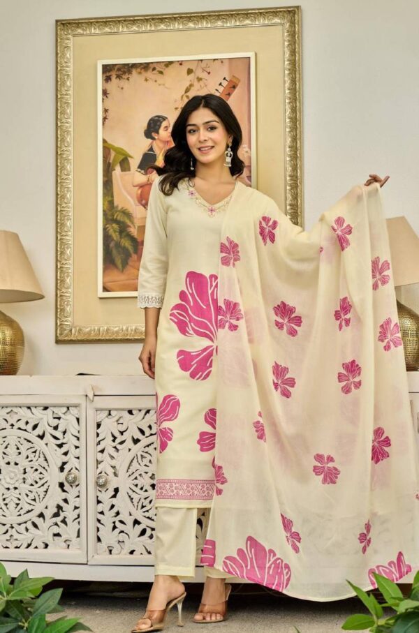 Naisha K 111 Cotton Kurti Bottom With Dupatta Catalog Wholesale Collection Exporter - Image 3