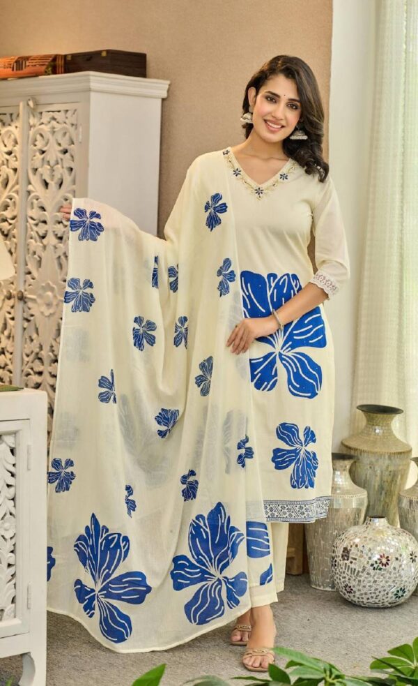 Naisha K 111 Cotton Kurti Bottom With Dupatta Catalog Wholesale Collection Exporter - Image 4
