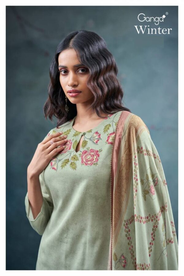 Ganga Winter Cotton Satin Printed Salwar Kameez Catalog Wholesale Collection Exporter