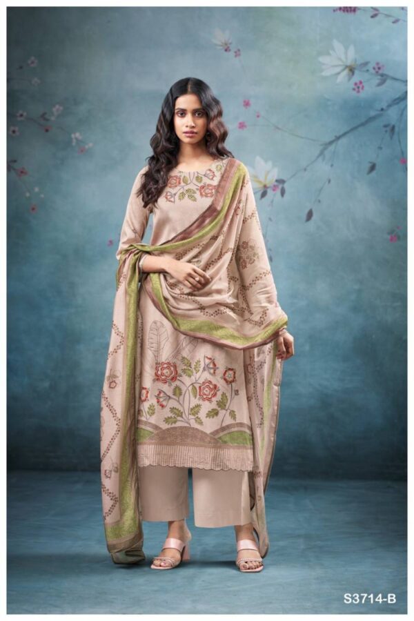 Ganga Winter Cotton Satin Printed Salwar Kameez Catalog Wholesale Collection Exporter - Image 3