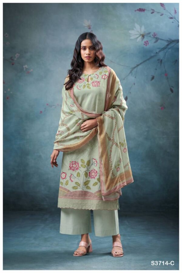 Ganga Winter Cotton Satin Printed Salwar Kameez Catalog Wholesale Collection Exporter - Image 6
