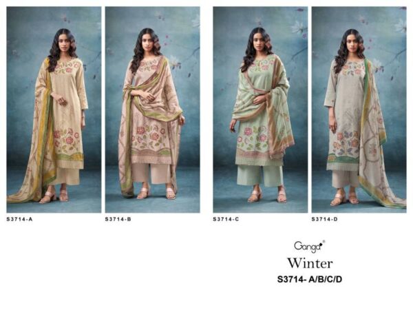 Ganga Winter Cotton Satin Printed Salwar Kameez Catalog Wholesale Collection Exporter - Image 7