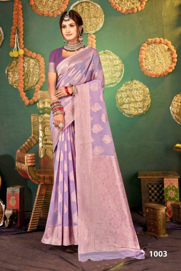 Saroj Baghban Linen vol 2 linen Cotton Rich Pallu Saree Catalog Wholesale Collection Exporter - Image 2