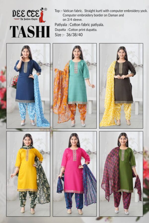 Deecee Tashi Vatican Embroidered Kurti Bottom With Dupatta Catalog Wholesale Collection Exporter - Image 8