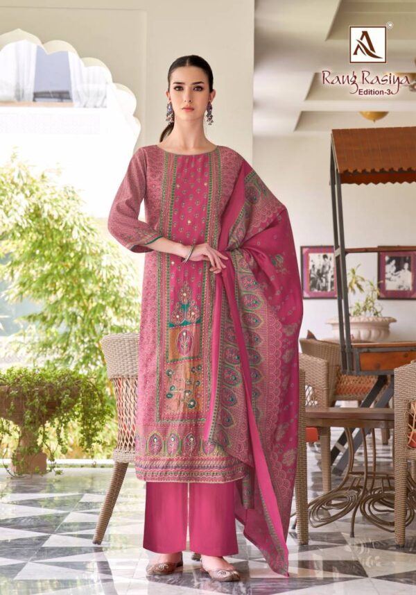 Alok Rang Rasiya Edition 3 Printed Dress Material Catalog Wholesale Collection Exporter - Image 2