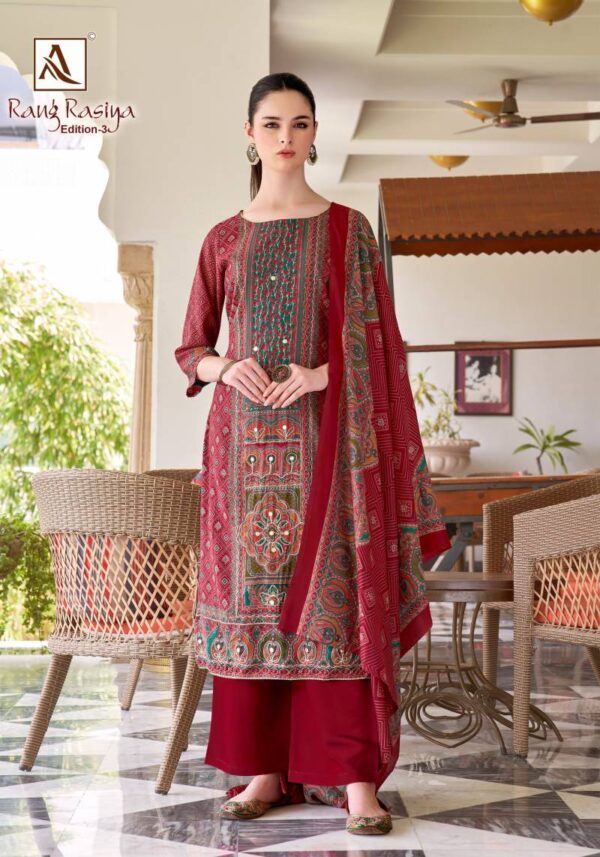Alok Rang Rasiya Edition 3 Printed Dress Material Catalog Wholesale Collection Exporter - Image 3