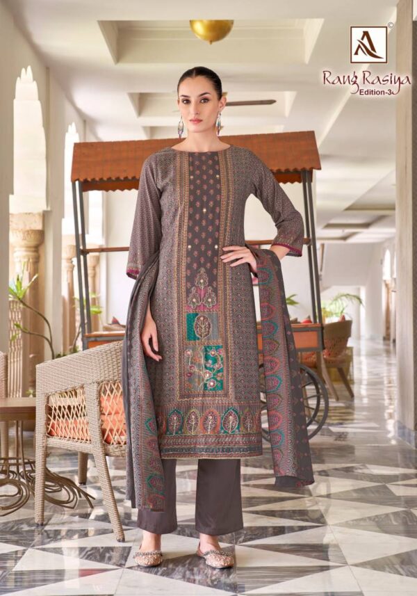 Alok Rang Rasiya Edition 3 Printed Dress Material Catalog Wholesale Collection Exporter - Image 5