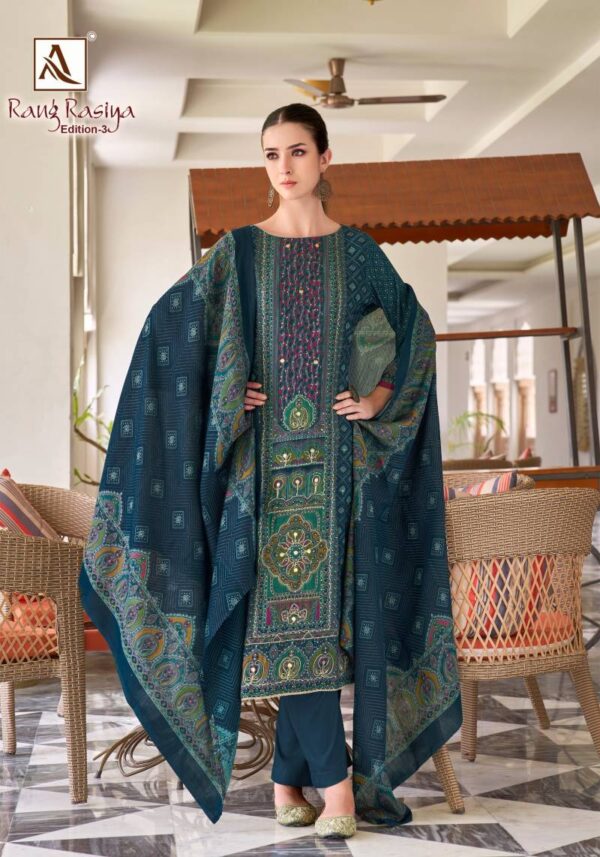 Alok Rang Rasiya Edition 3 Printed Dress Material Catalog Wholesale Collection Exporter - Image 6