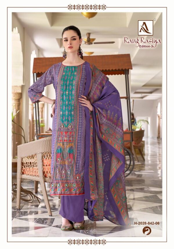 Alok Rang Rasiya Edition 3 Printed Dress Material Catalog Wholesale Collection Exporter - Image 7