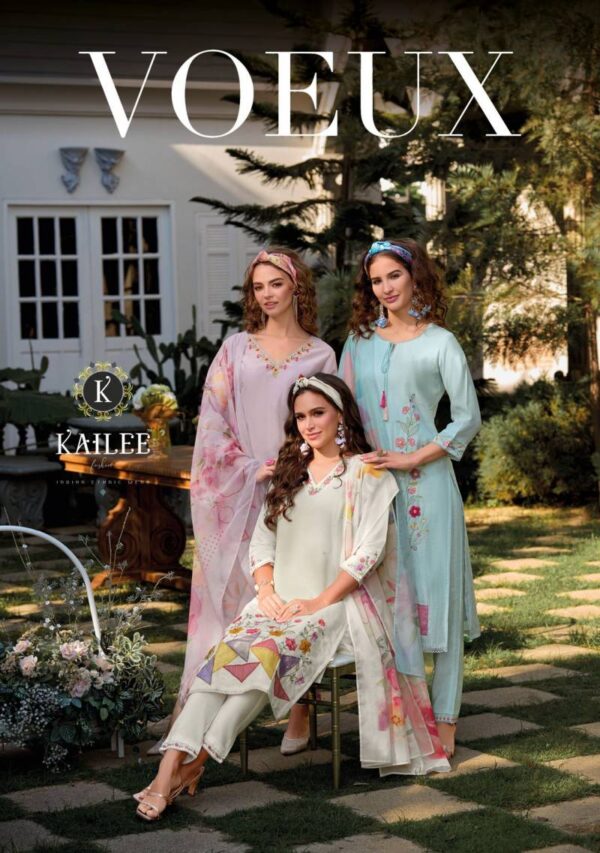 Kailee Voeux Viscose Top Bottom With Dupatta Catalog Wholesale Collection Exporter