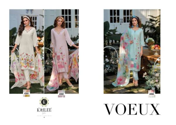 Kailee Voeux Viscose Top Bottom With Dupatta Catalog Wholesale Collection Exporter - Image 5
